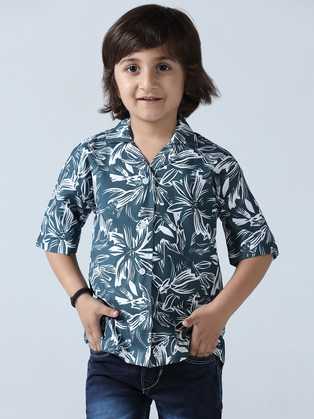 Floral Breeze Boys Collar Shirt