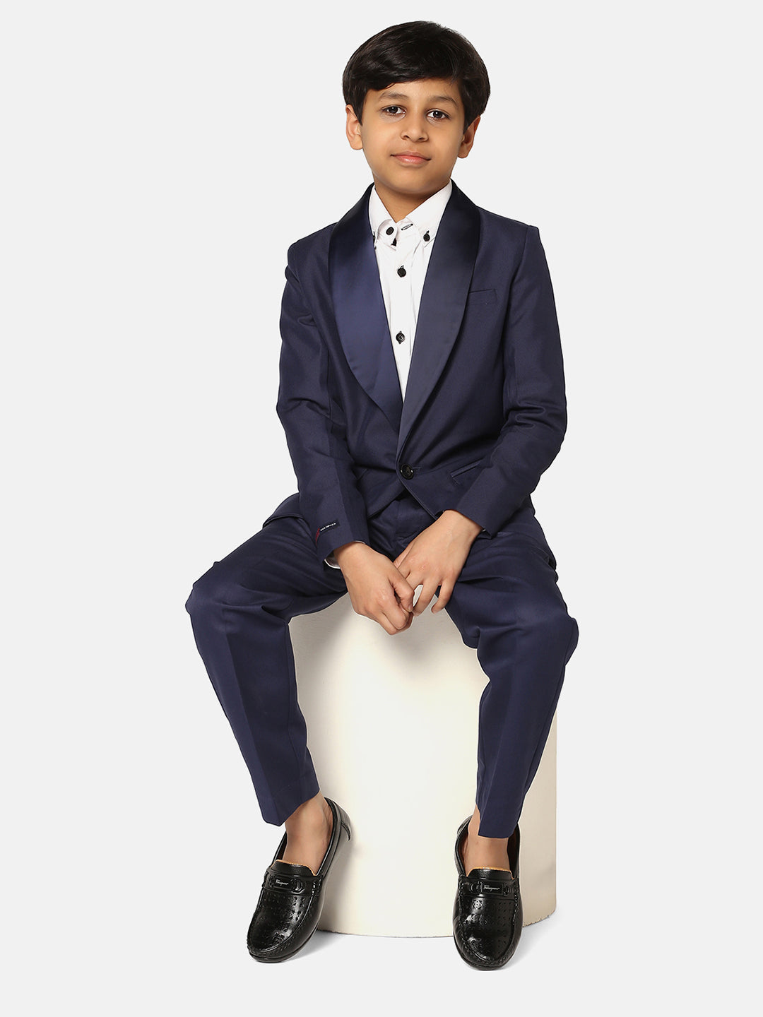 Boys Blue Tuxedo Suit - Tahvo India