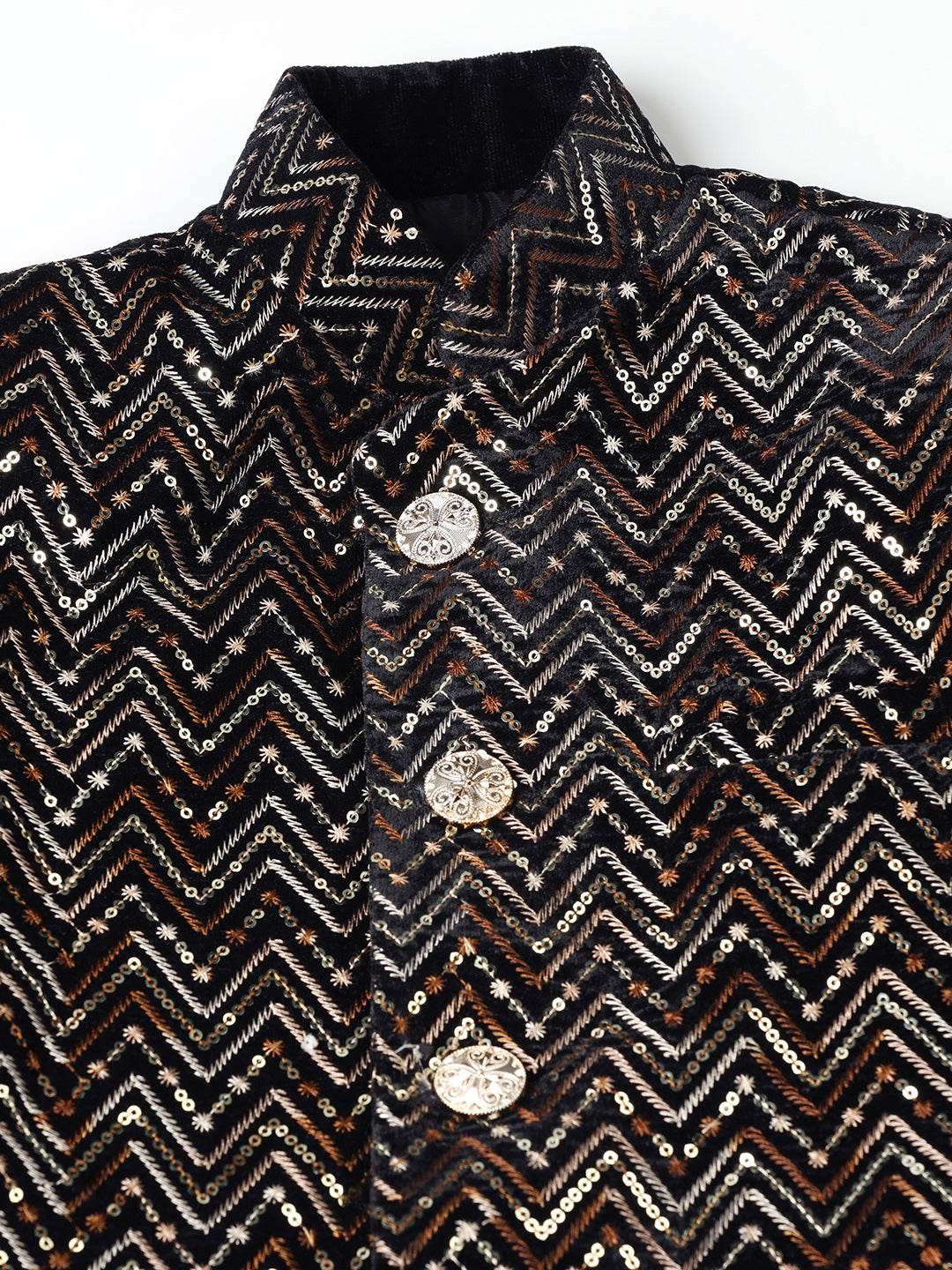 Boy Embellished Slim-Fit Sherwani Set - Tututree