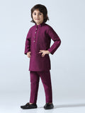 Boys Dupion Silk Straight Kurta With Trousers