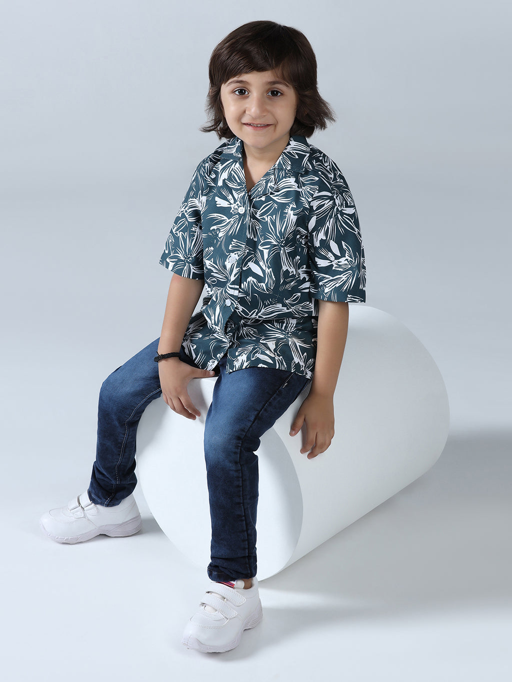 Floral Breeze Boys Collar Shirt
