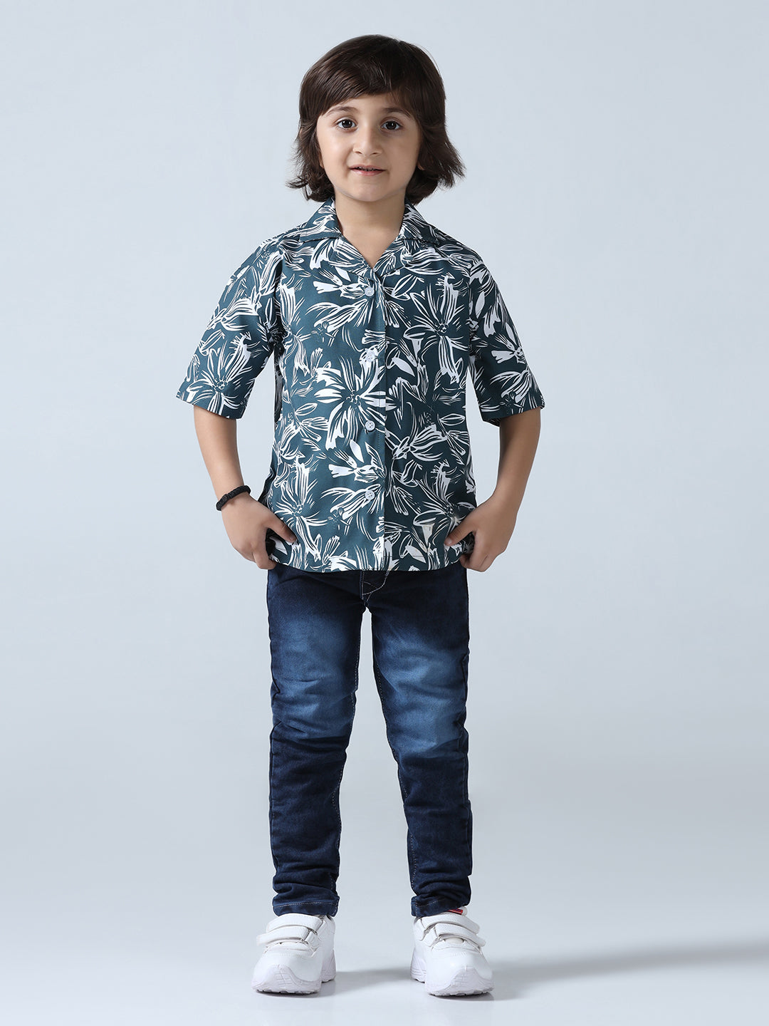 Floral Breeze Boys Collar Shirt
