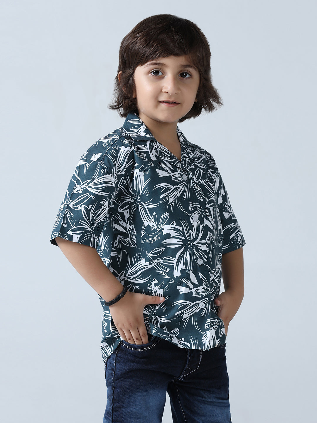 Floral Breeze Boys Collar Shirt