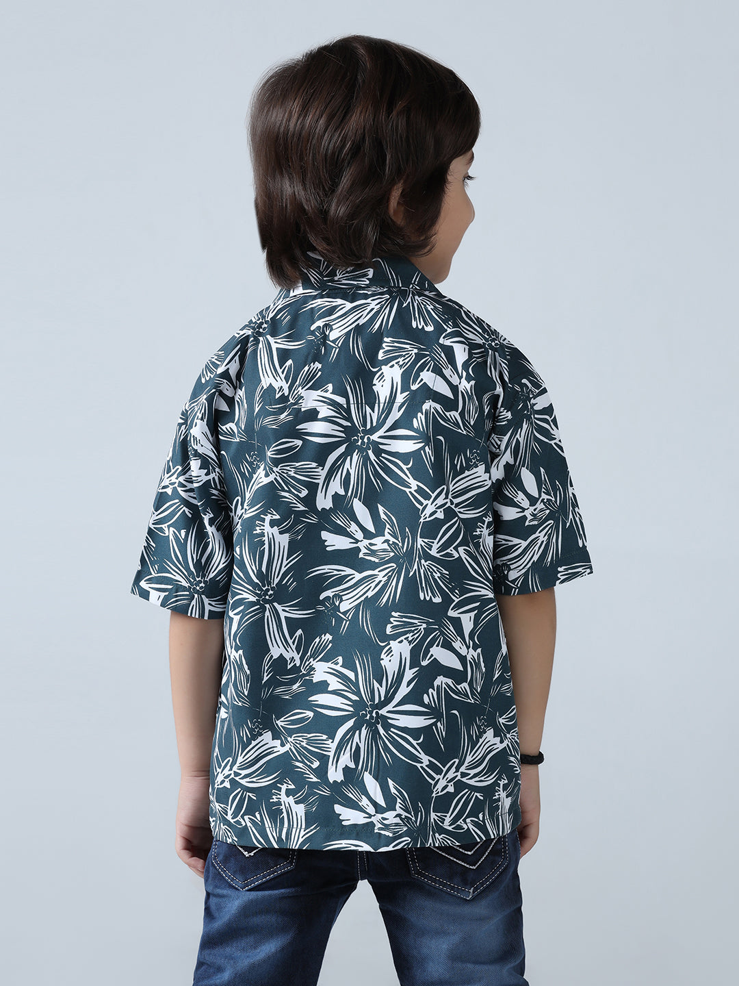Floral Breeze Boys Collar Shirt