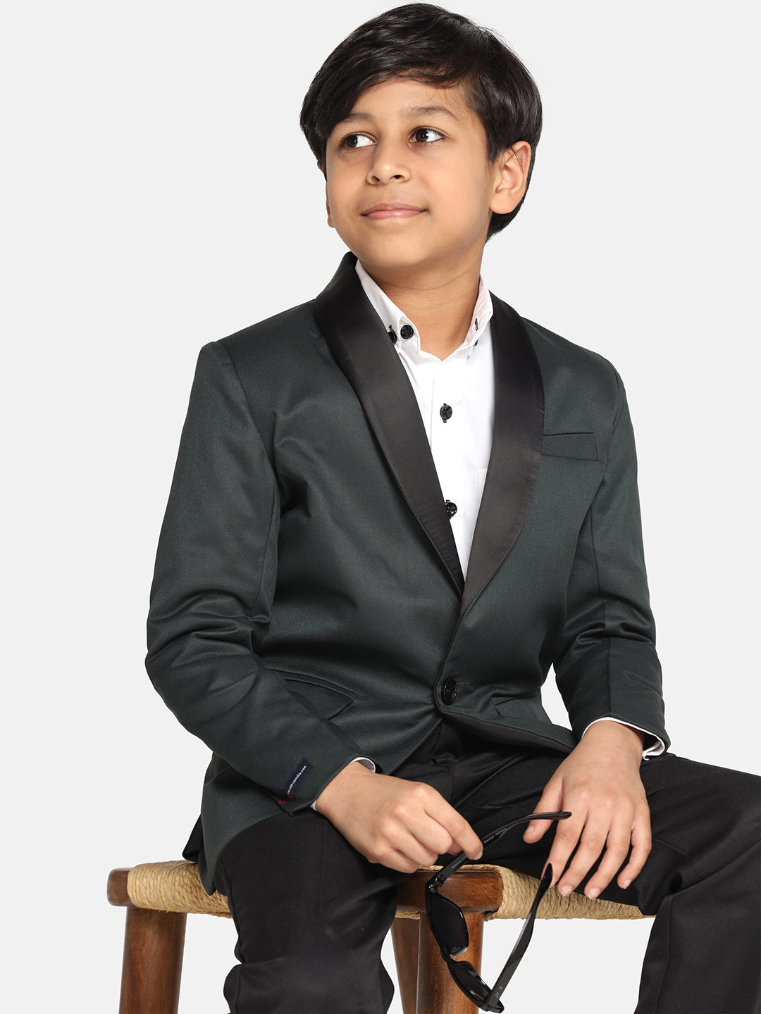 Boys Green Tuxedo Blazer - Tahvo India
