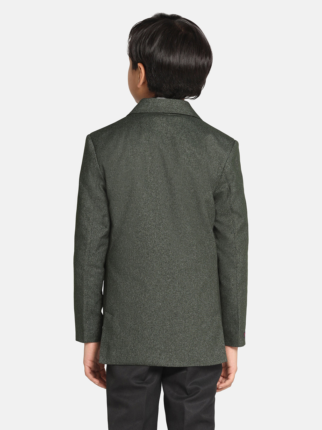 Boys Dark Green Suede Blazer - Tahvo India