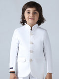 Boys White Bandhgala Suit - Tututree