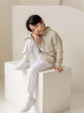 Boy Beige Stripped Shirt