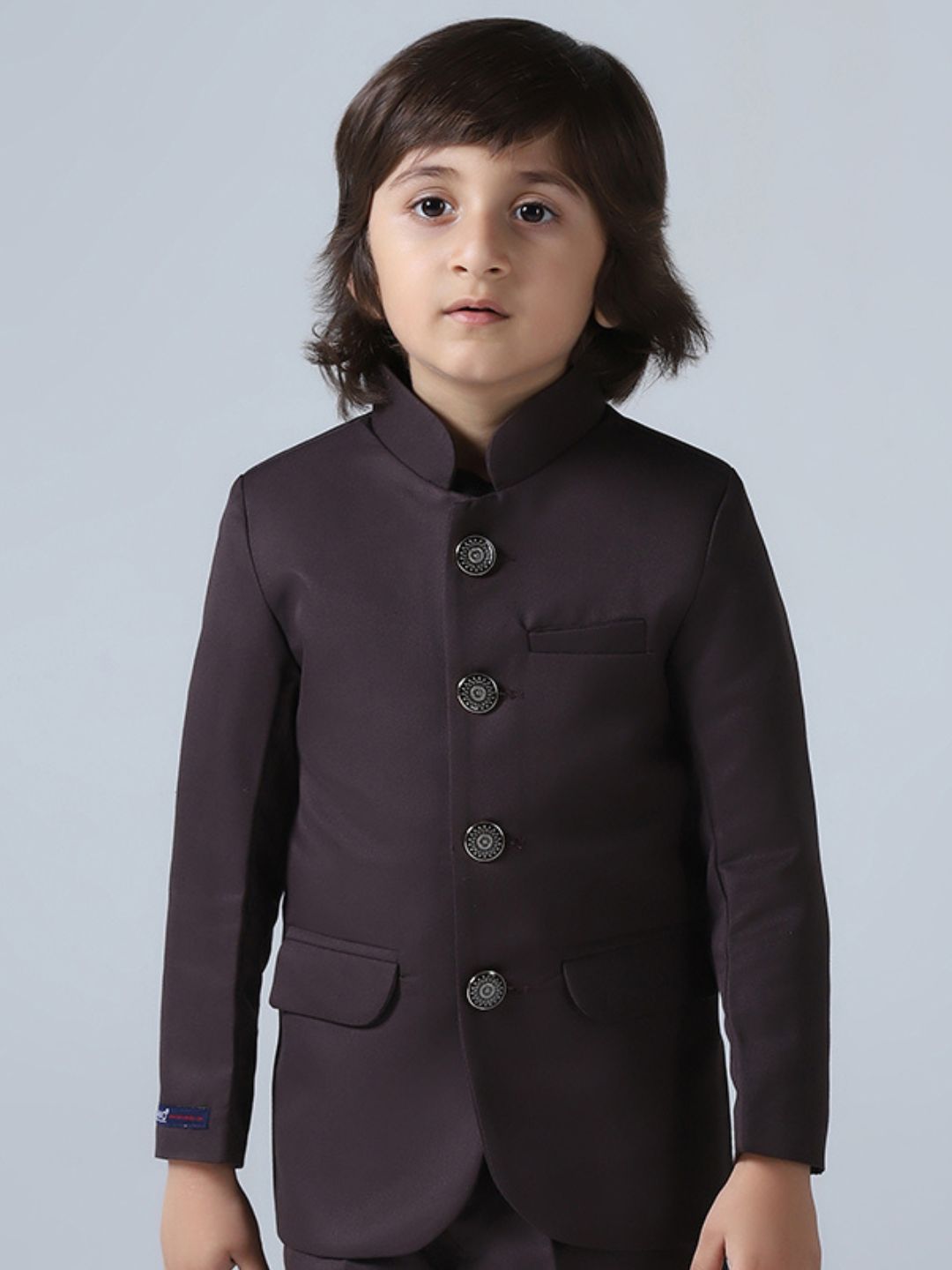 Boys Brown Bandhgala Blazer
