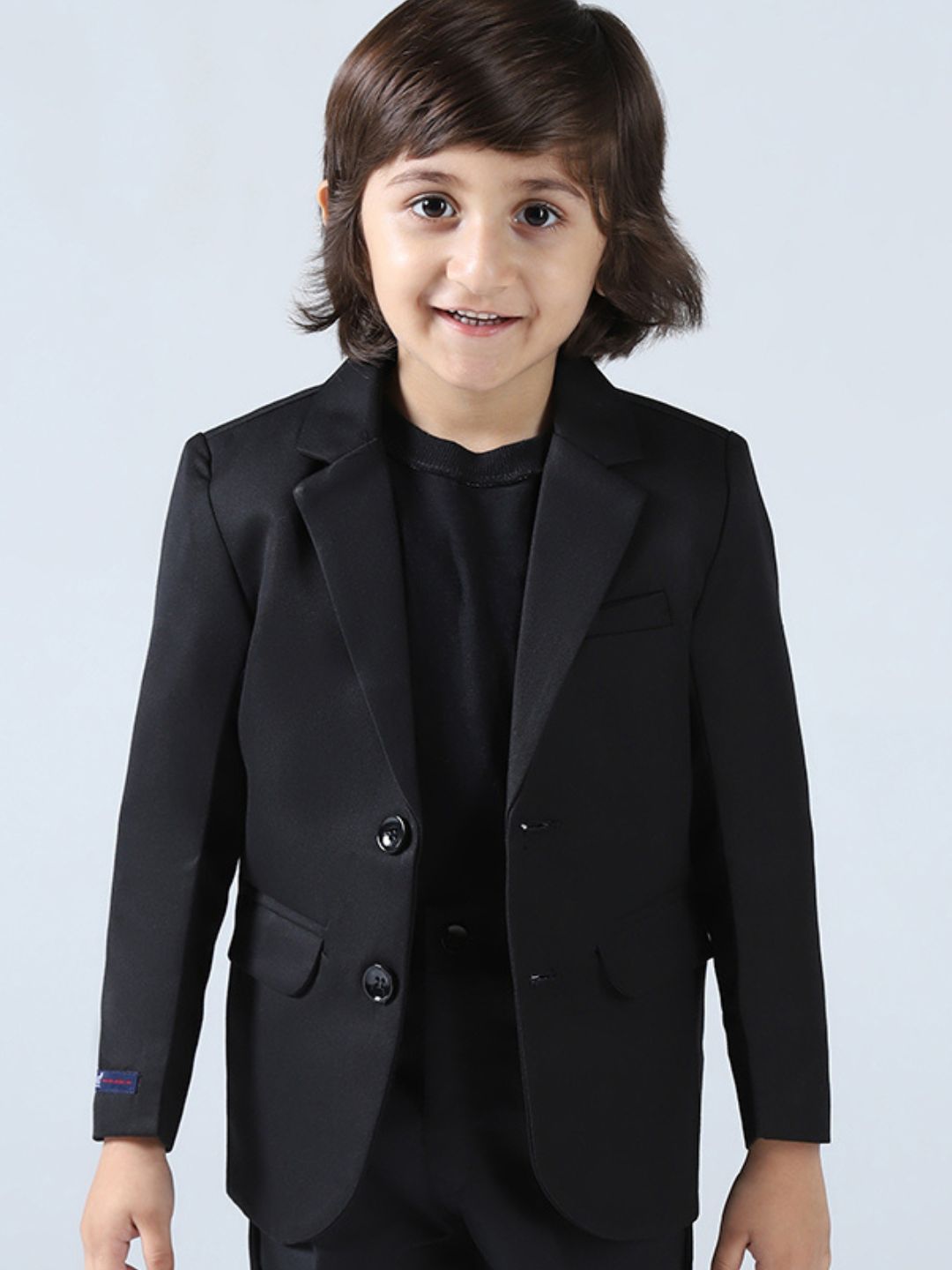 Boys BLack Notched Lapel Blazer