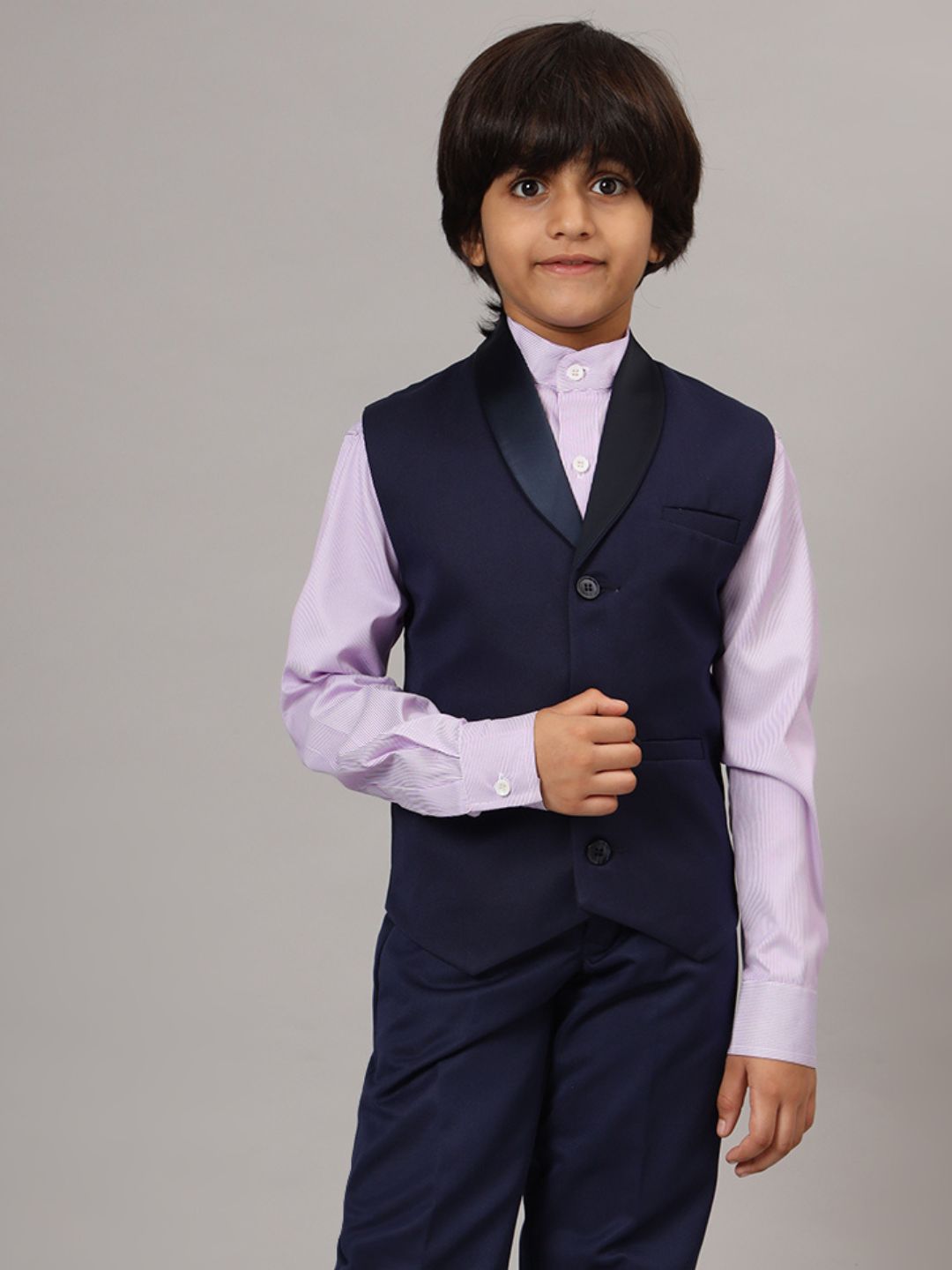 Boys Blue Tuxedo Waistcoat - Tahvo India