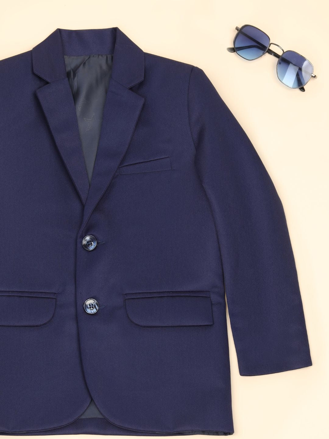Blue Notched Lapel Blazer & Trouser Set - Tututree