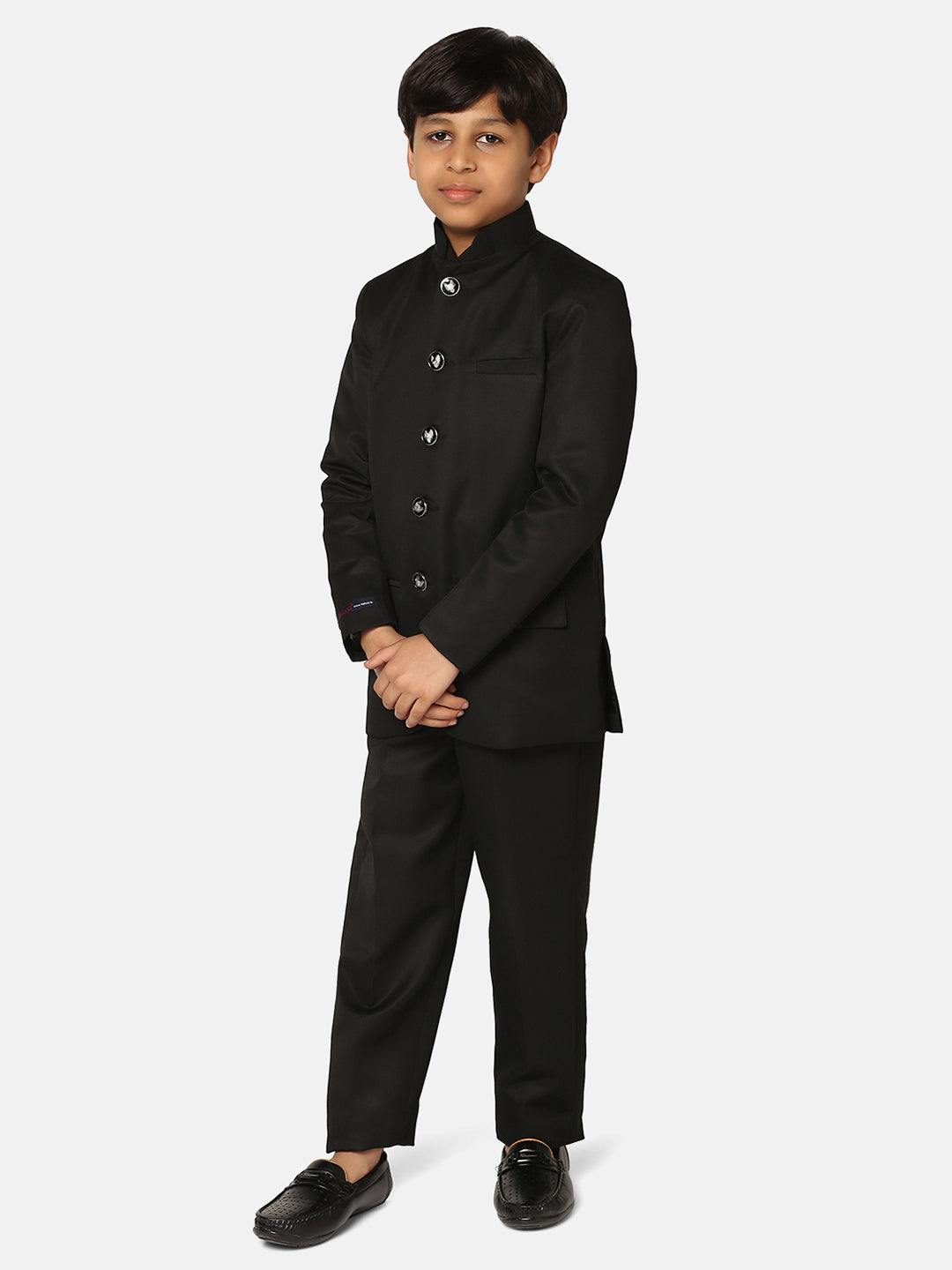 Kids Black Bandgala Suit - Tahvo India