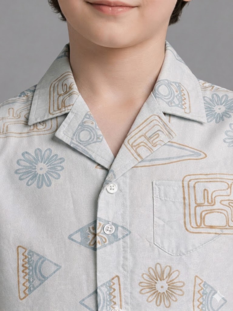 Cotton Blue casual printed shirt