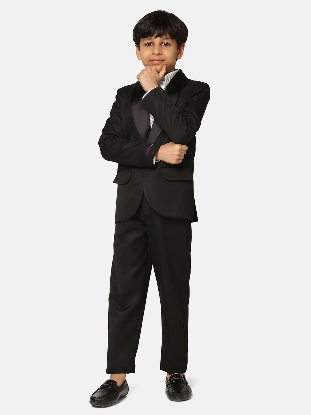 Boys Black Tuxedo Suit - Tahvo India