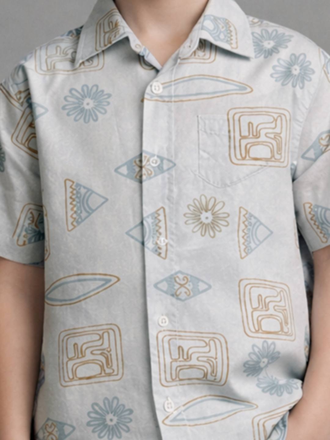 Cotton Blue casual printed shirt