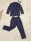 Blue Notched Lapel Blazer & Trouser Set - Tututree