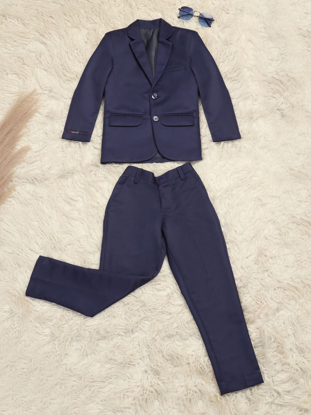 Blue Notched Lapel Blazer & Trouser Set - Tahvo India