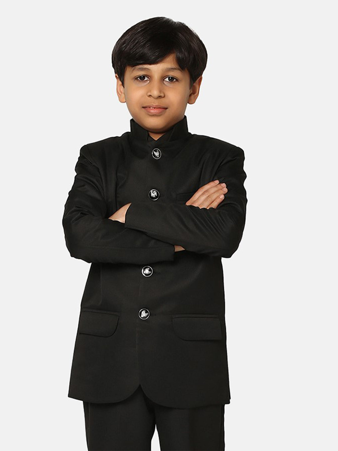 Kids Black Bandgala Suit - Tahvo India