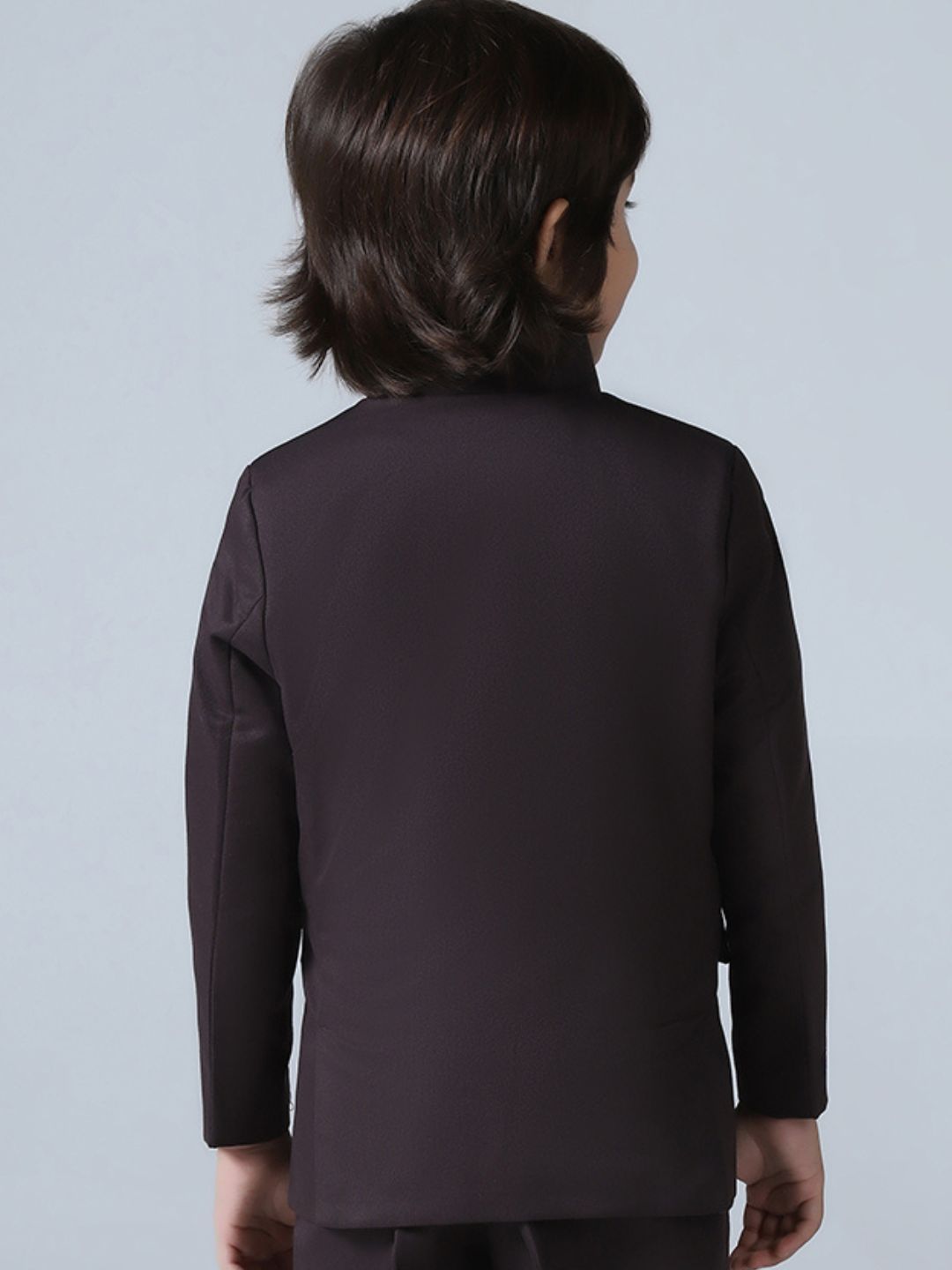 Boys Brown Bandhgala Blazer - Tututree