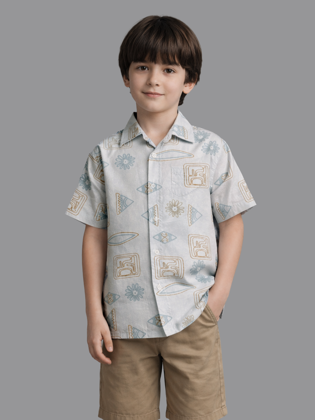 Cotton Blue casual printed shirt