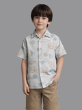 Cotton Blue casual printed shirt