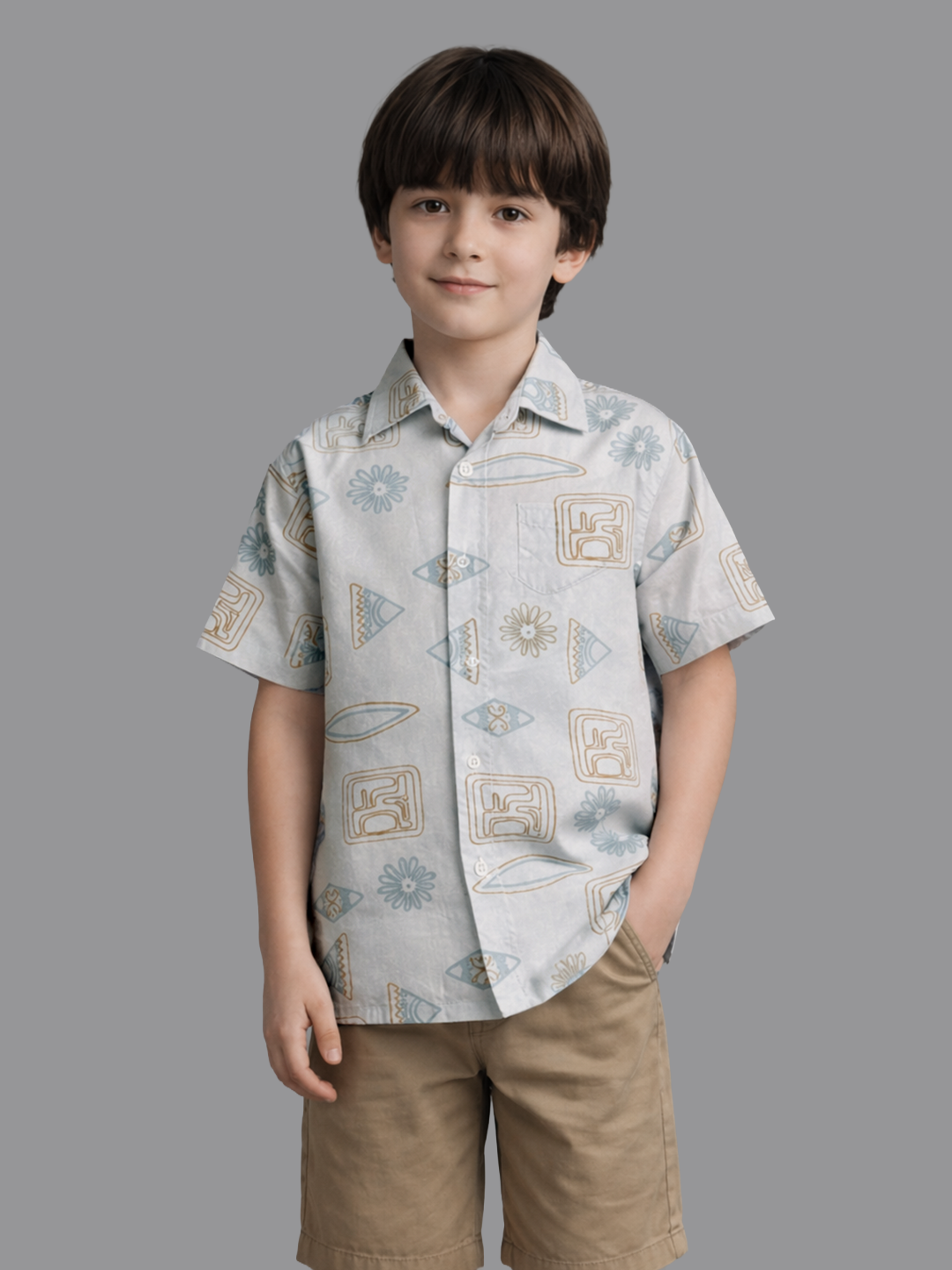 Cotton Blue casual printed shirt