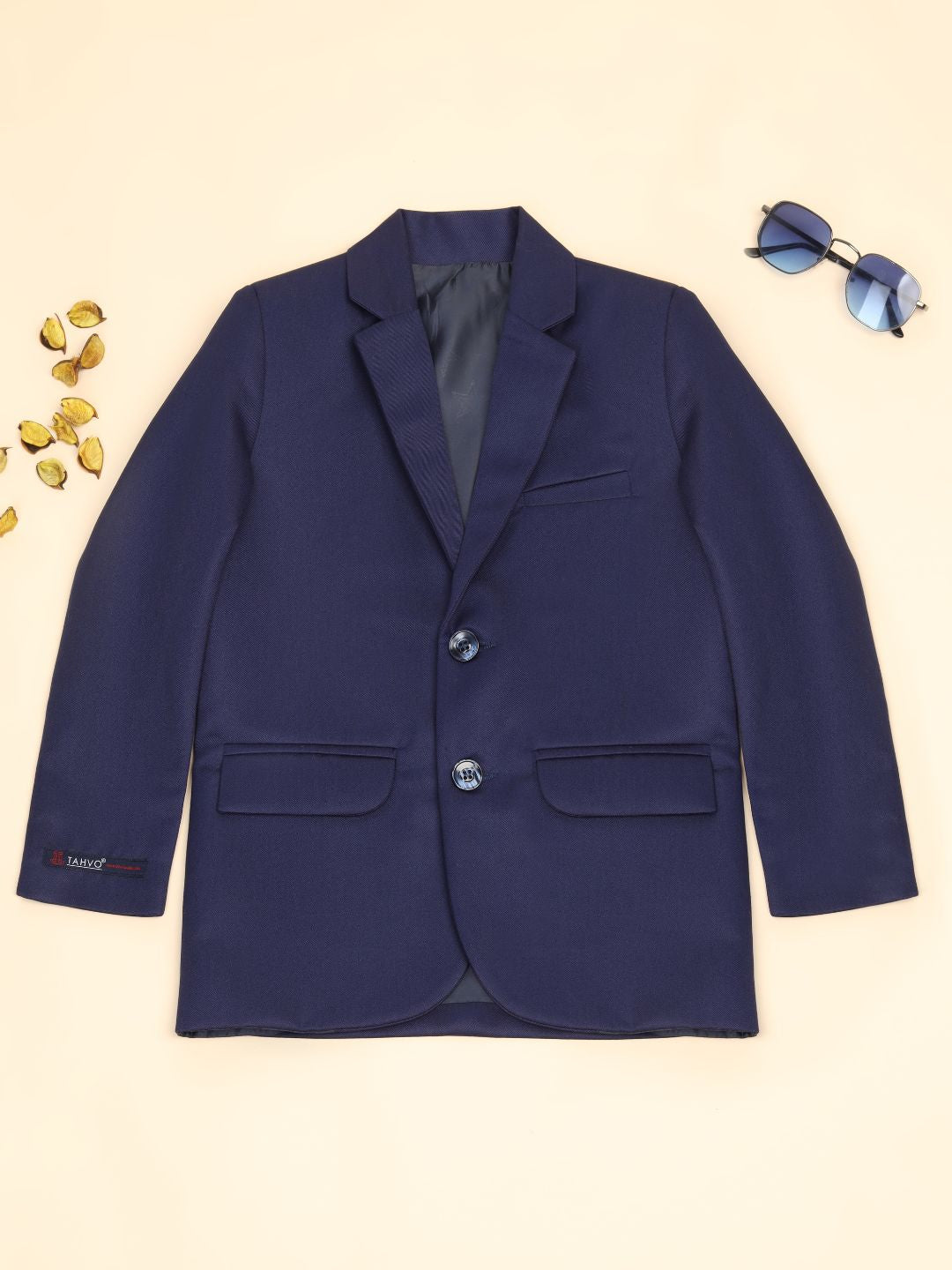 Blue Notched Lapel Blazer & Trouser Set - Tututree