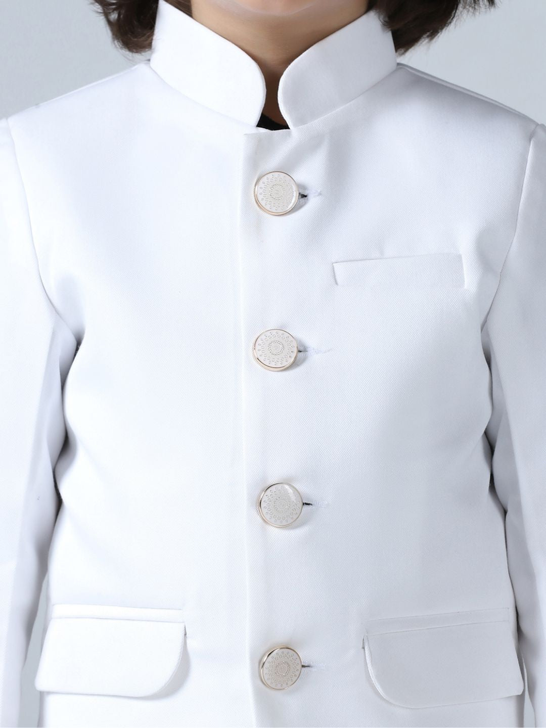 Boys White Bandhgala Blazer
