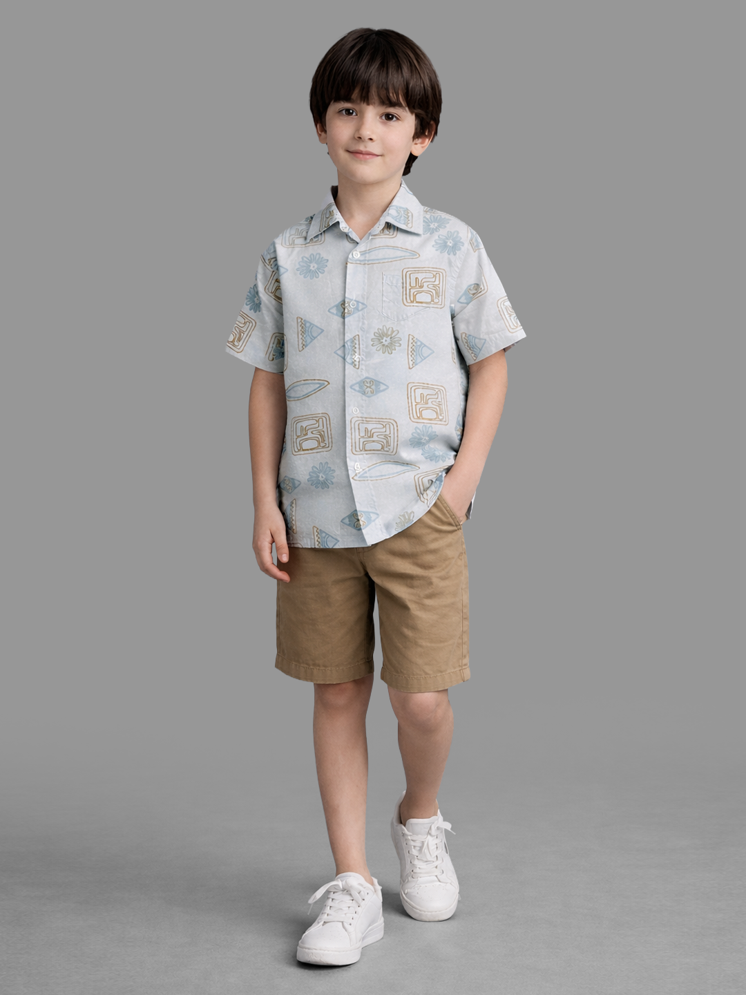 Cotton Blue casual printed shirt