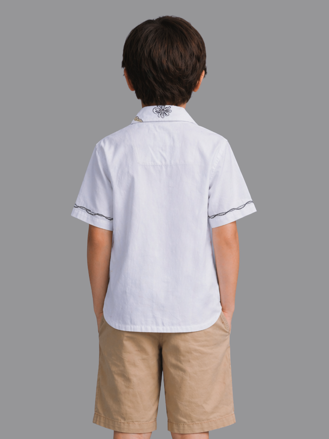 Boy White Printed Shirt