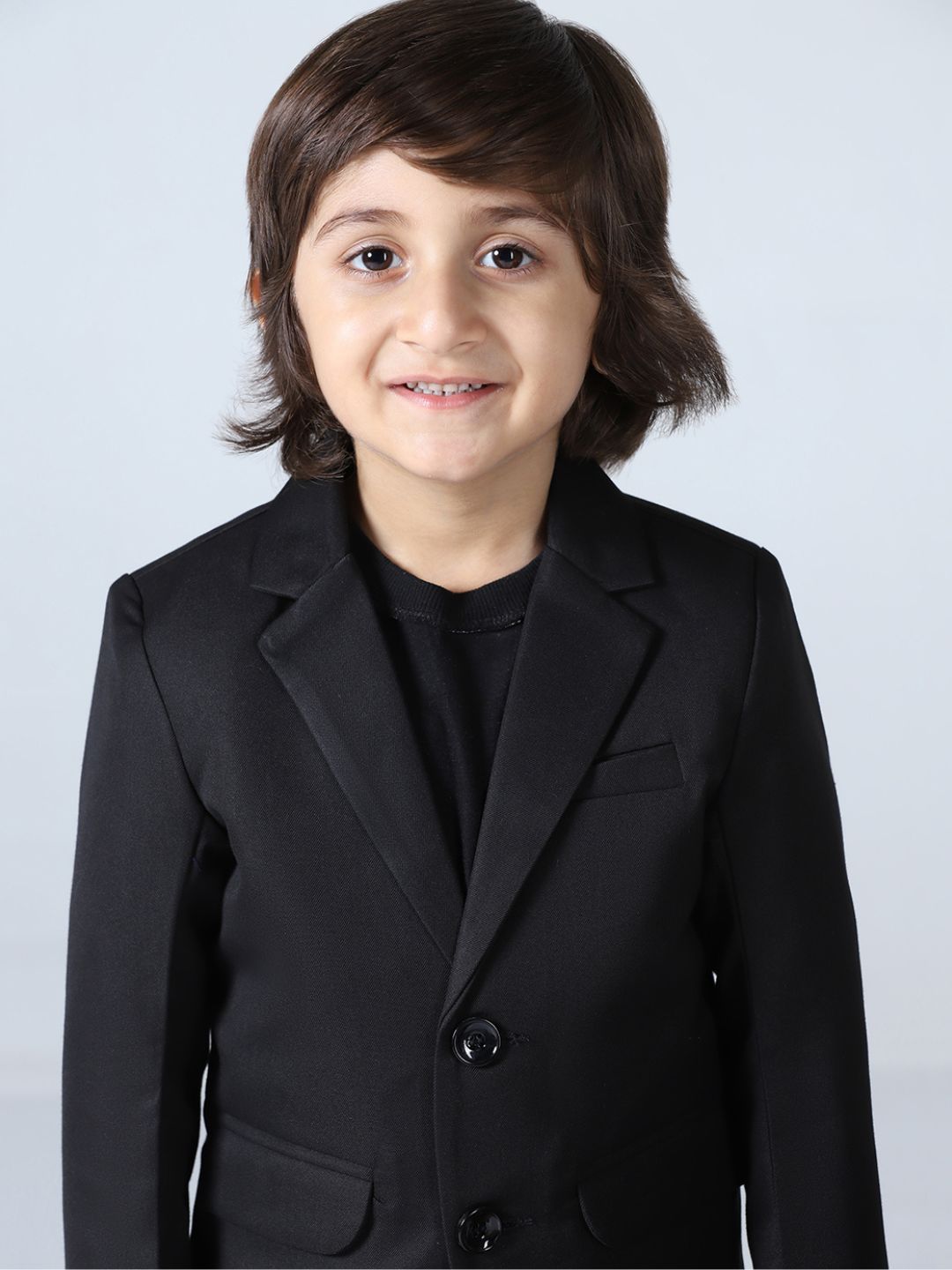 Boys BLack Notched Lapel Blazer