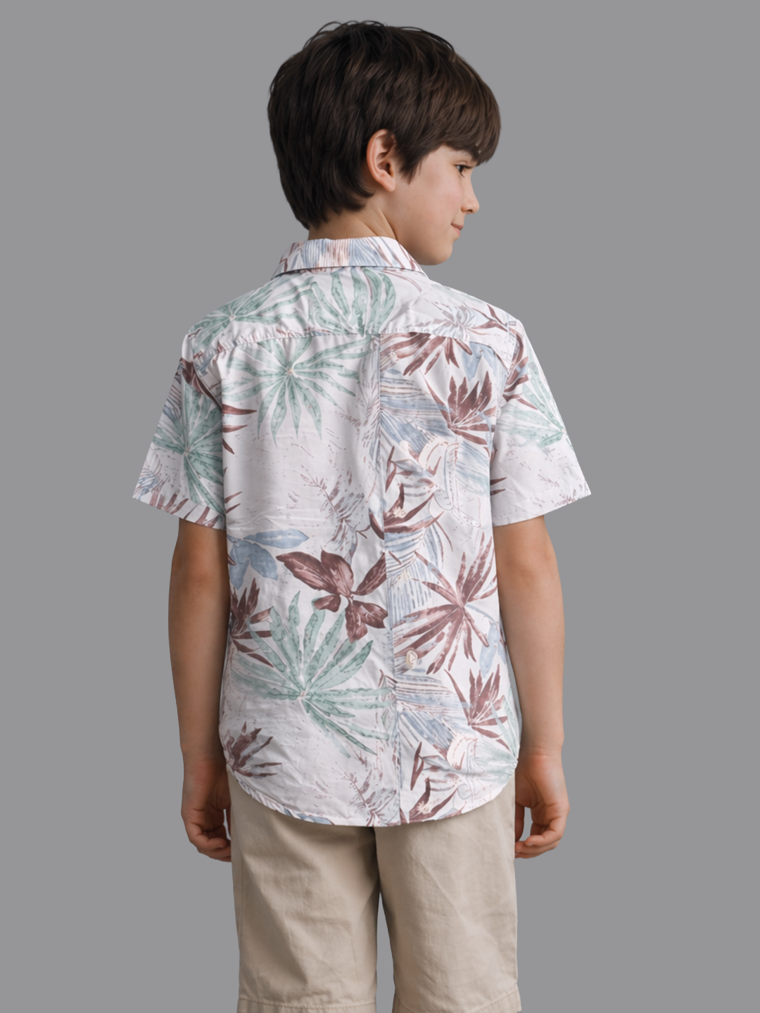Boys white printed shirt