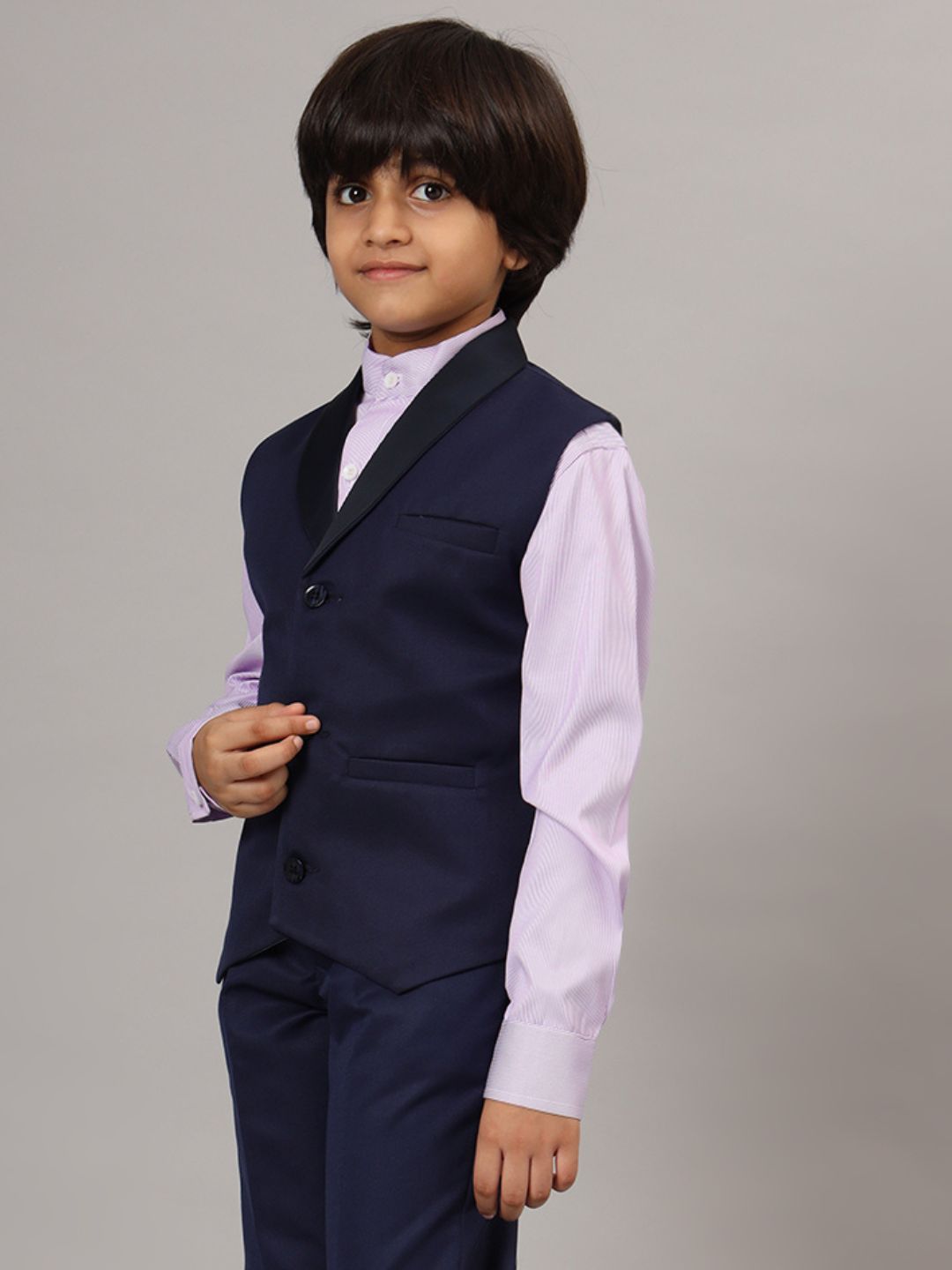 Boys Blue Tuxedo Waistcoat - Tahvo India