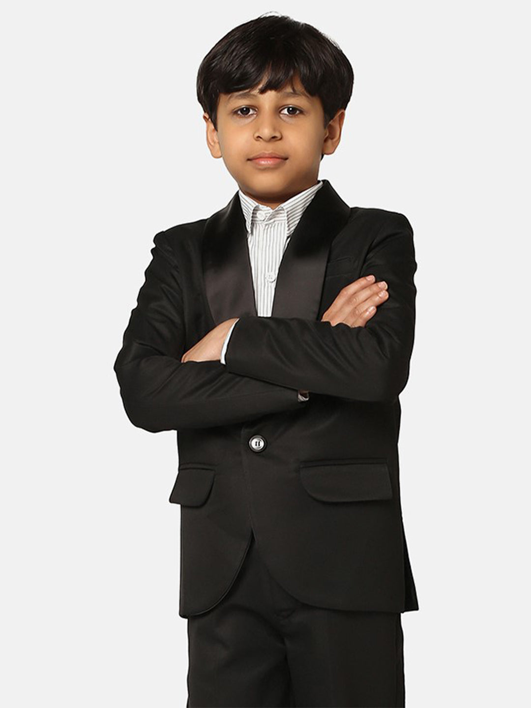 Boys Black Tuxedo Suit - Tahvo India