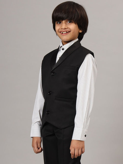 Boys Black Tuxedo Waistcoat - Tututree