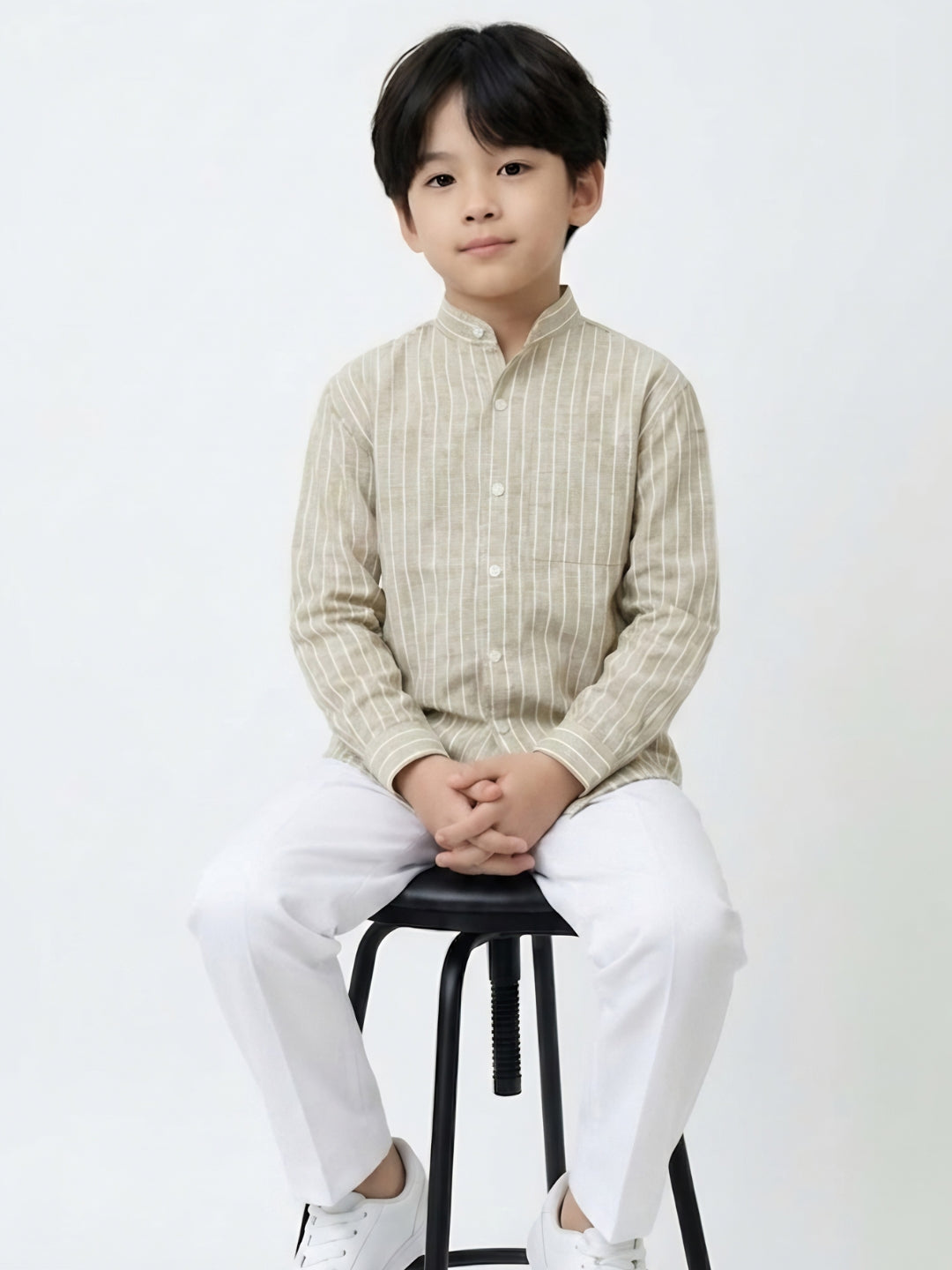 Boy Beige Stripped Shirt
