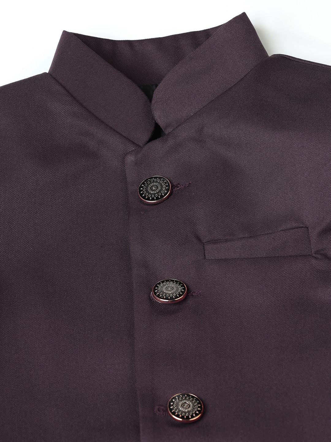 Boys Brown Bandhgala Blazer - Tututree