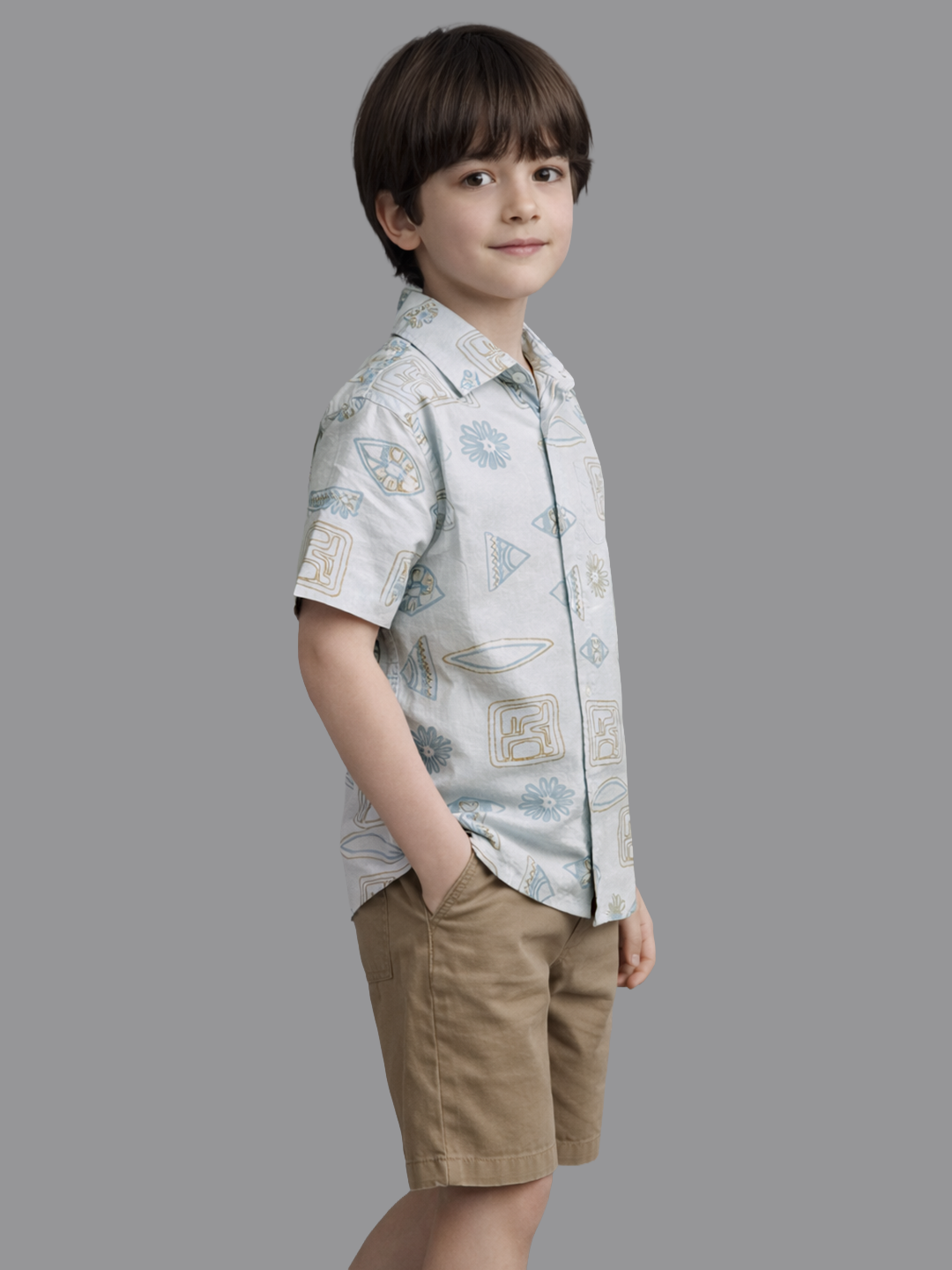 Cotton Blue casual printed shirt