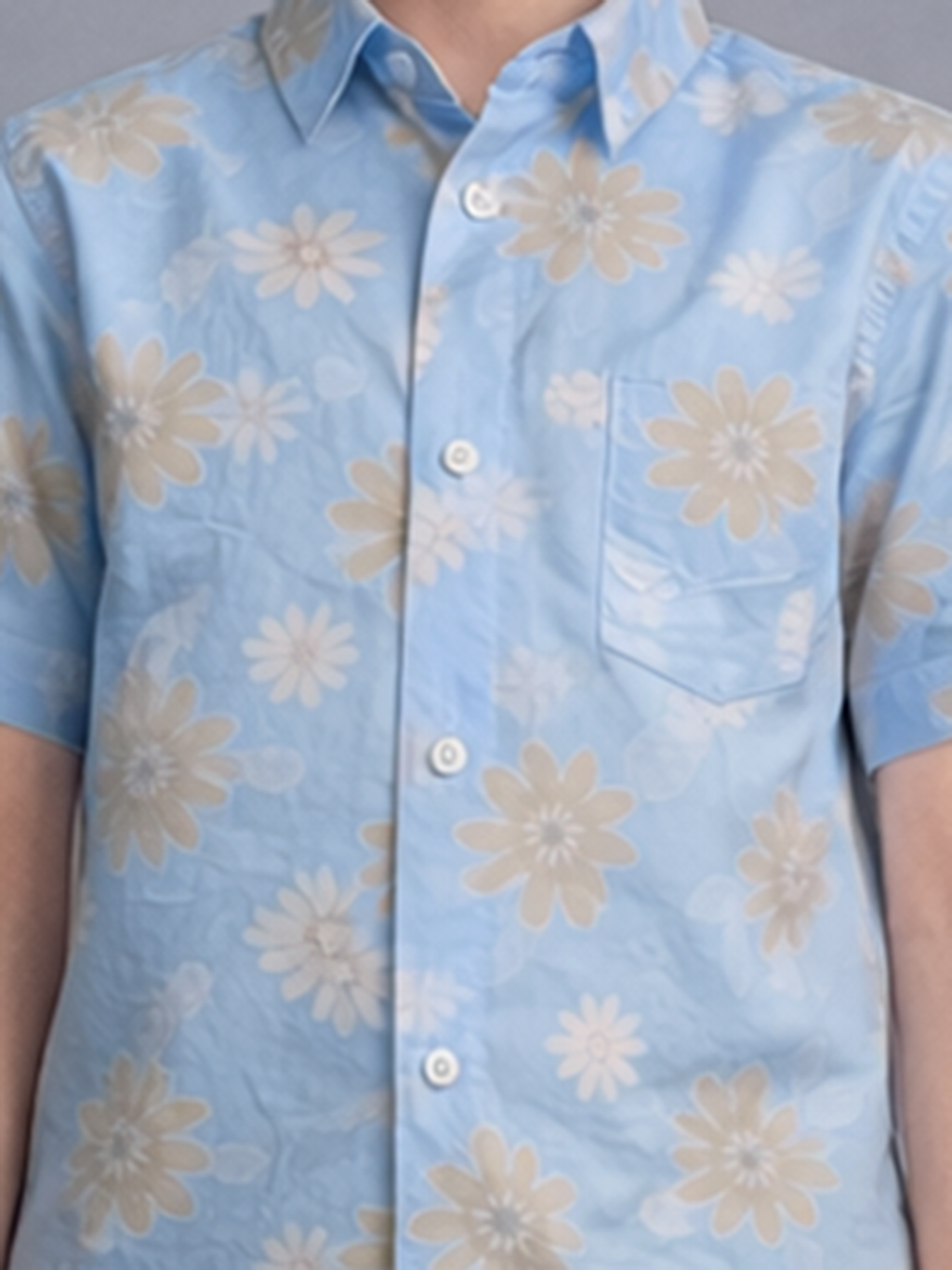 Blue floral printed shirt for boys
