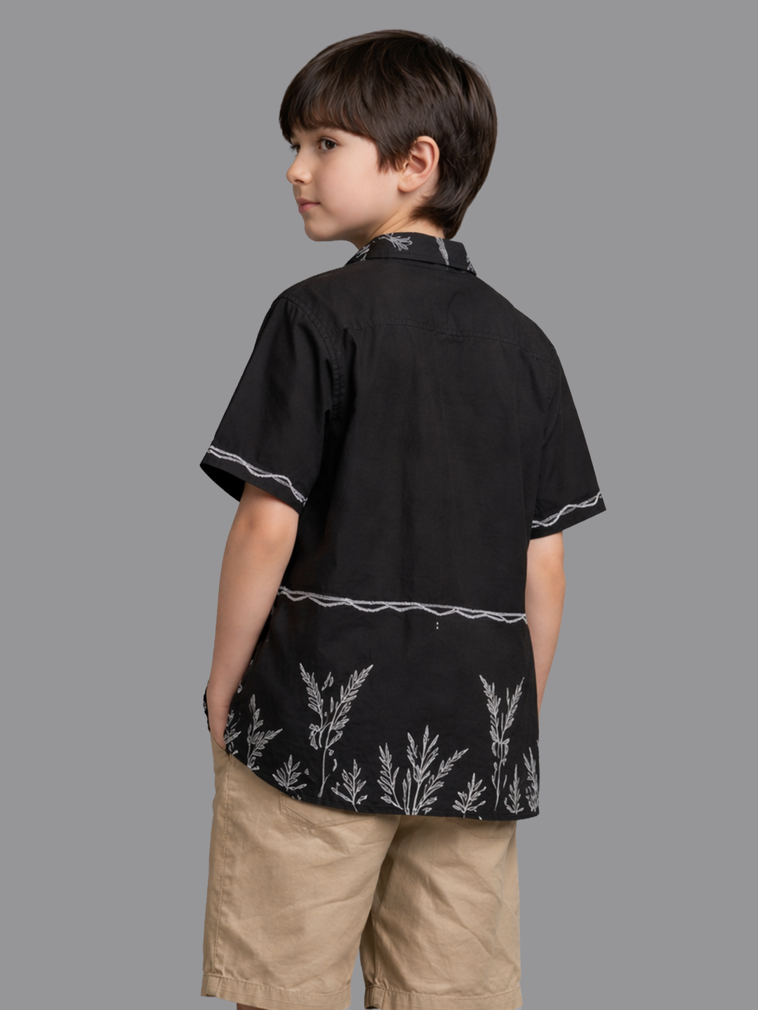 Boy Black Printed Shirt