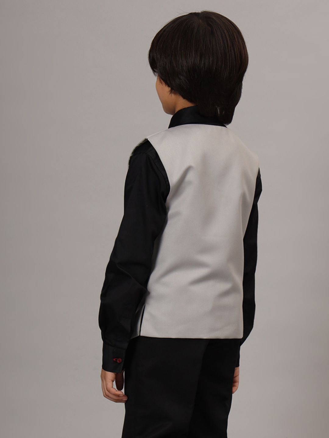 Boys Light Grey Waistcoat - Tahvo India