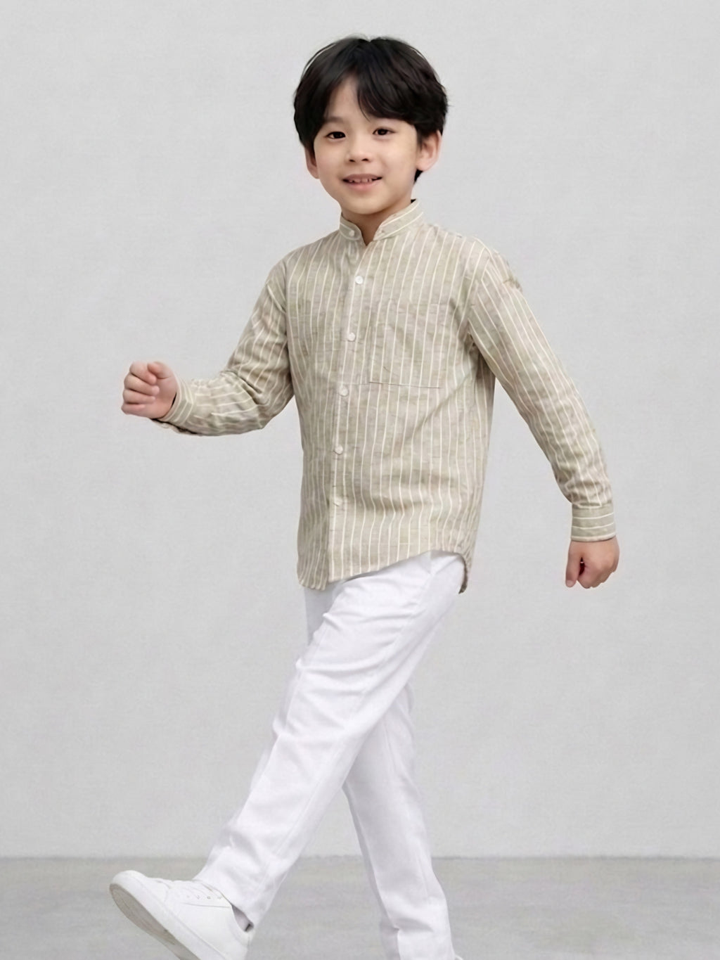 Boy Beige Stripped Shirt