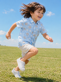 Blue floral printed shirt for boys