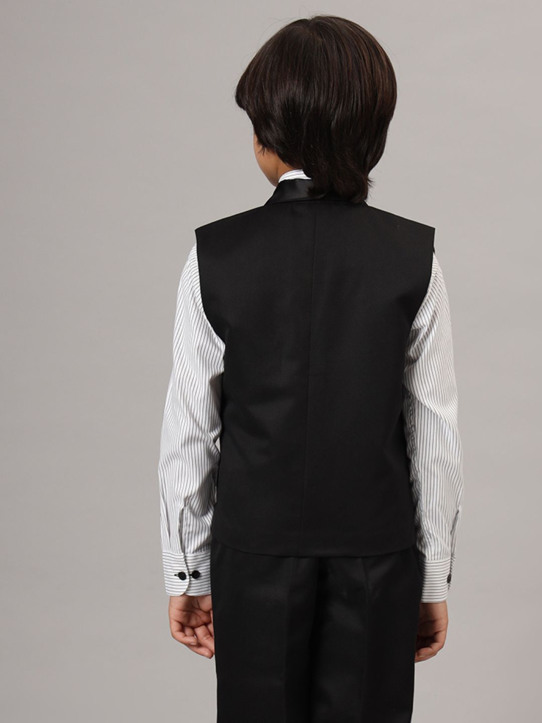 Boys Black Tuxedo Waistcoat - Tahvo India