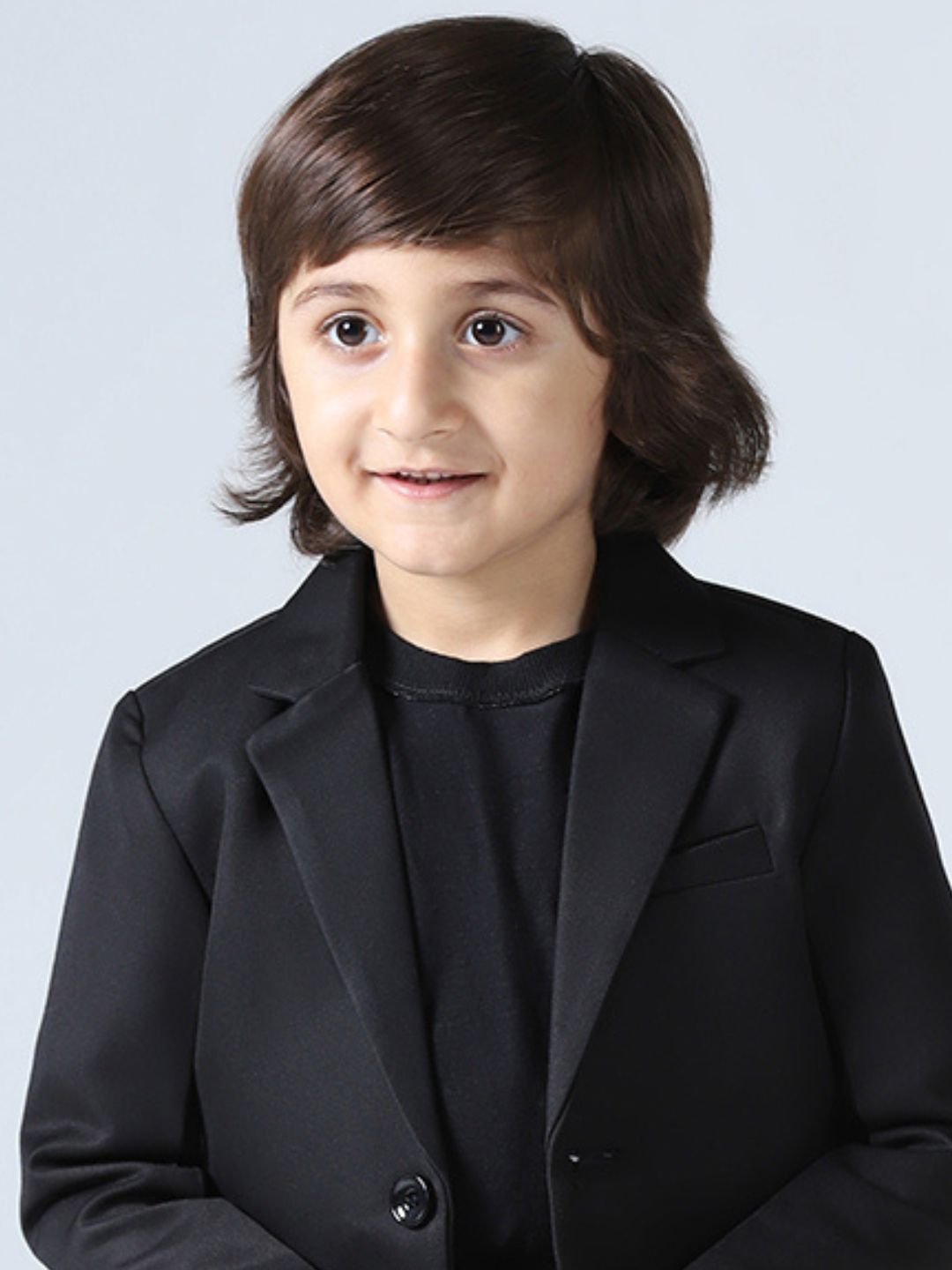 Boys BLack Notched Lapel Blazer