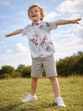 Boys white printed shirt