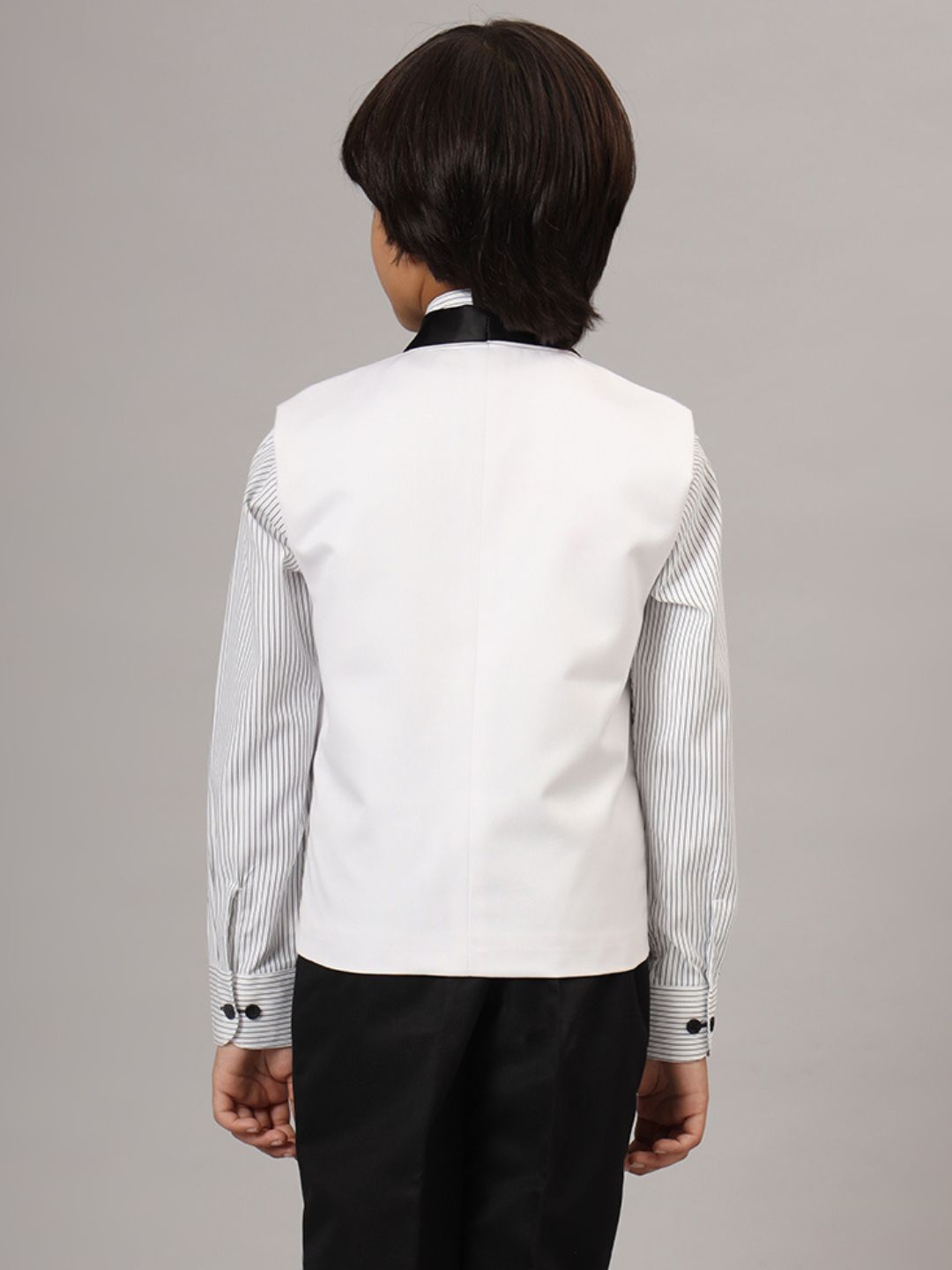 Boys White Tuxedo Waistcoat - Tahvo India