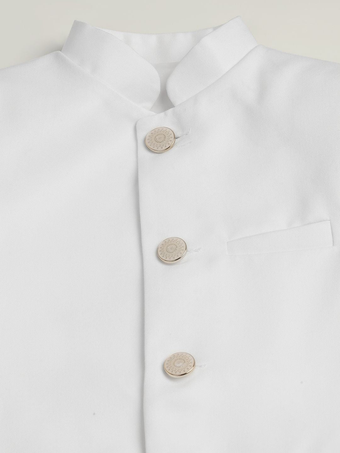 Boys White Bandhgala Suit - Tututree