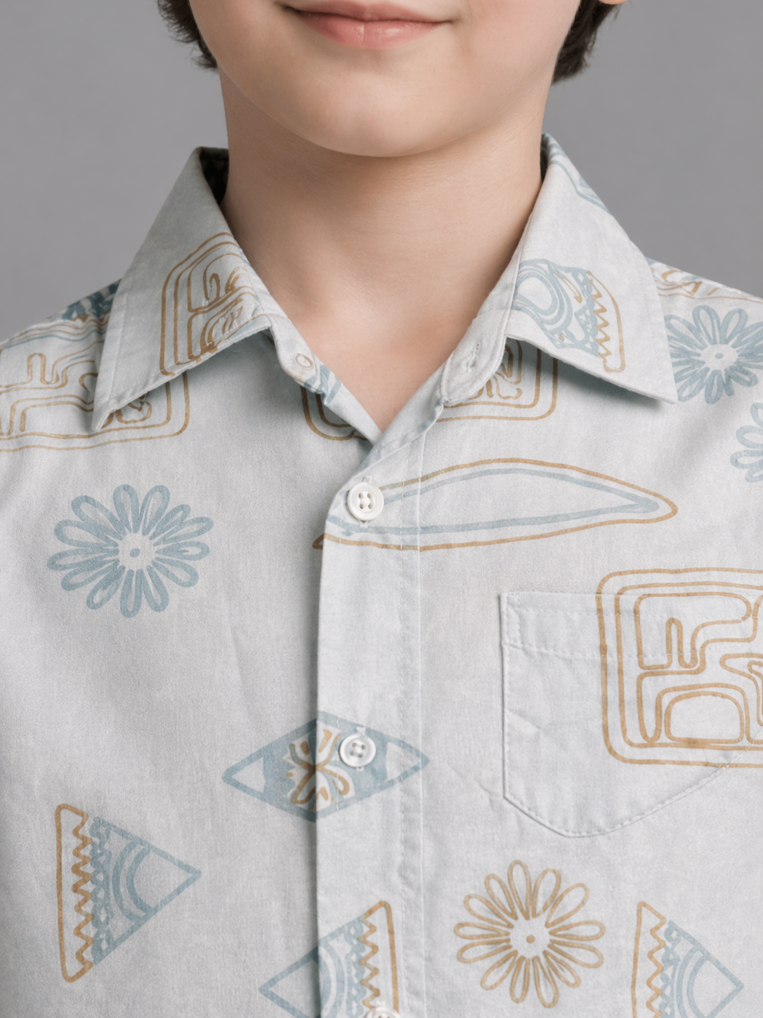 Cotton Blue casual printed shirt